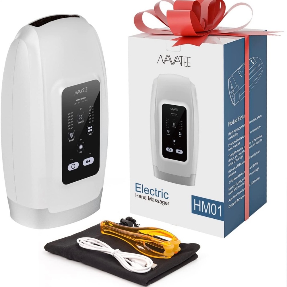 Navatiee Hand Massager Machine with Heat, Cordless Electric Hand Massager